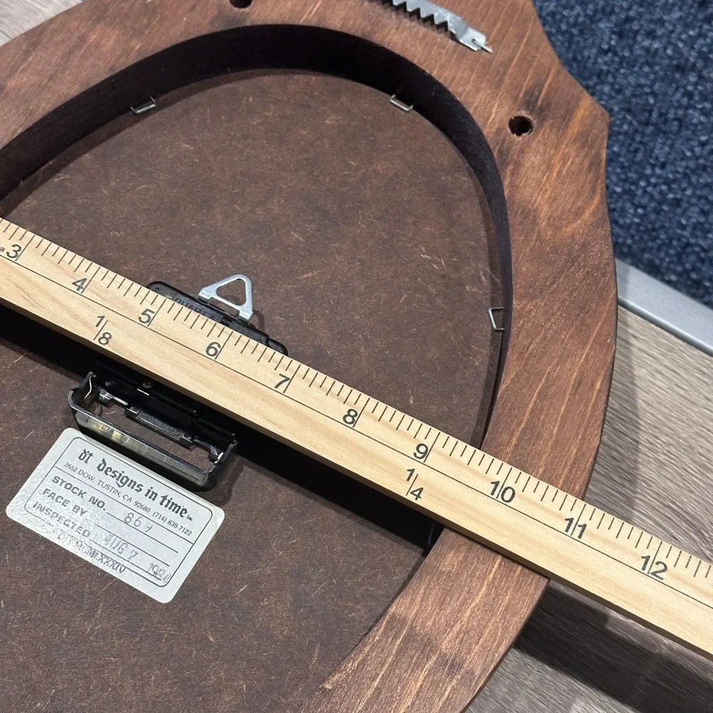 Vintage 1984 Designs in Time Wooden Oval Quartz Clock MCM Cottagecore Farm USA